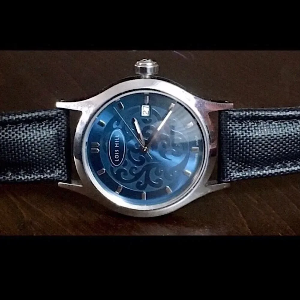 Rare LOIS HILL Watch LH 0006 Blue Face Black Band - Picture 7 of 10